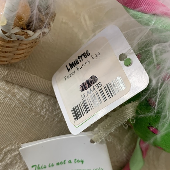 RAZ imports Fuzzy Bunny 🐰 with Easter Basket 🧺 in Pink and green - Picture 4 of 7